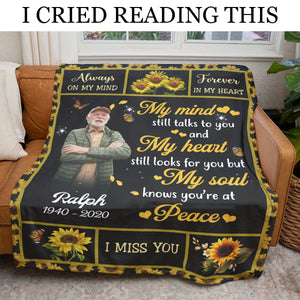 Sunflower My Mind Still Talk To You - Personalized Blanket