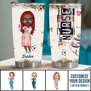 Personalized Tumbler - Gift For Nurse - Nurse Scrubs Angel