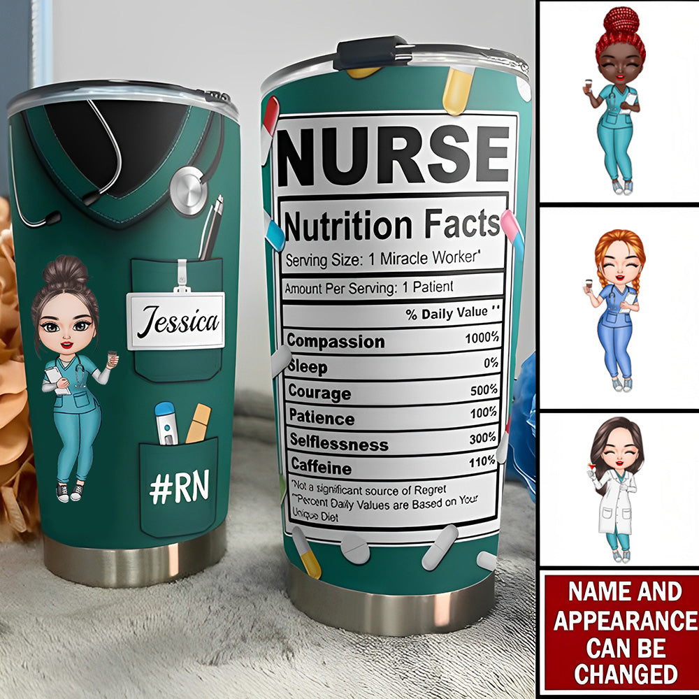 Nurse Nutrition Facts New Version - Personalized Tumbler Cup