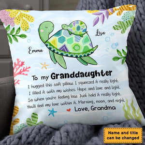 Personalized Gift For Granddaughter Turtle Hug This Pillow case