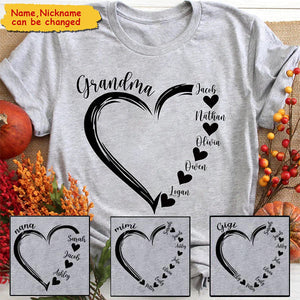 Personalized Sweet Heart Grandma, Nana, Mom Kids Shirt