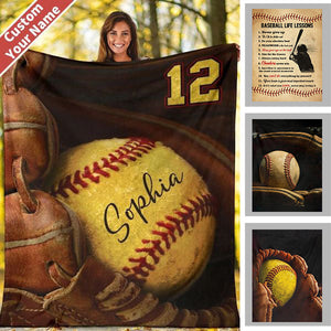 Personalized Lovely Kid Baseball/Softball Blanket for Comfort & Unique