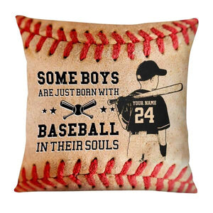 SOME BOYS ARE JUST BORN WITH BASEBALL PERSONALIZED Pillowcase