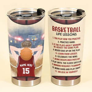 Basketball Life Lessons, Basketball Custom Tumbler, Gift For Basketball Lovers