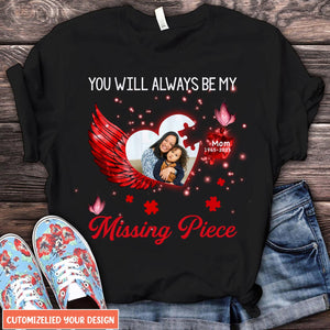 Missing piece personalized memorial upload photo t-shirt