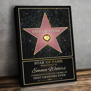 Star Of Fame, Best Mom Of The Year - Family Personalized Custom Vertical Poster