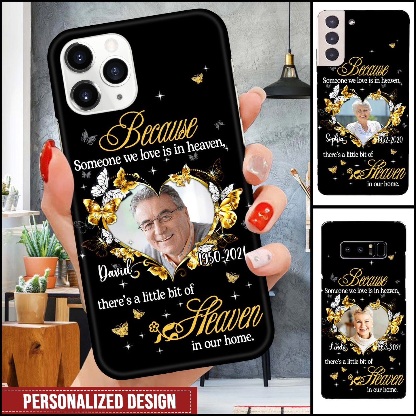 Personalized Memorial heaven in home phone case callown