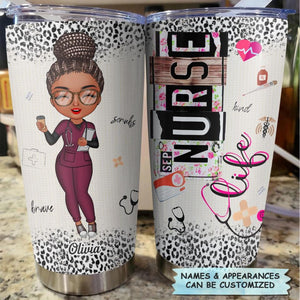 Personalized Tumbler - Gift For Nurse - Nurse Scrubs Angel