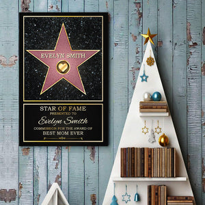 Star Of Fame, Best Mom Of The Year - Family Personalized Custom Vertical Poster