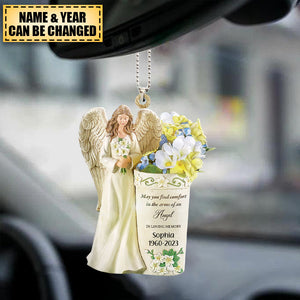 Angelic Memorial Vase, Personalized Acrylic Ornament