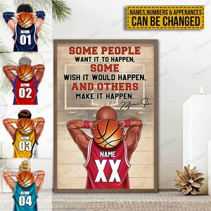 Personalized Basketball Boy Poster - Some People Want It To Happen, And Others Make It Happen