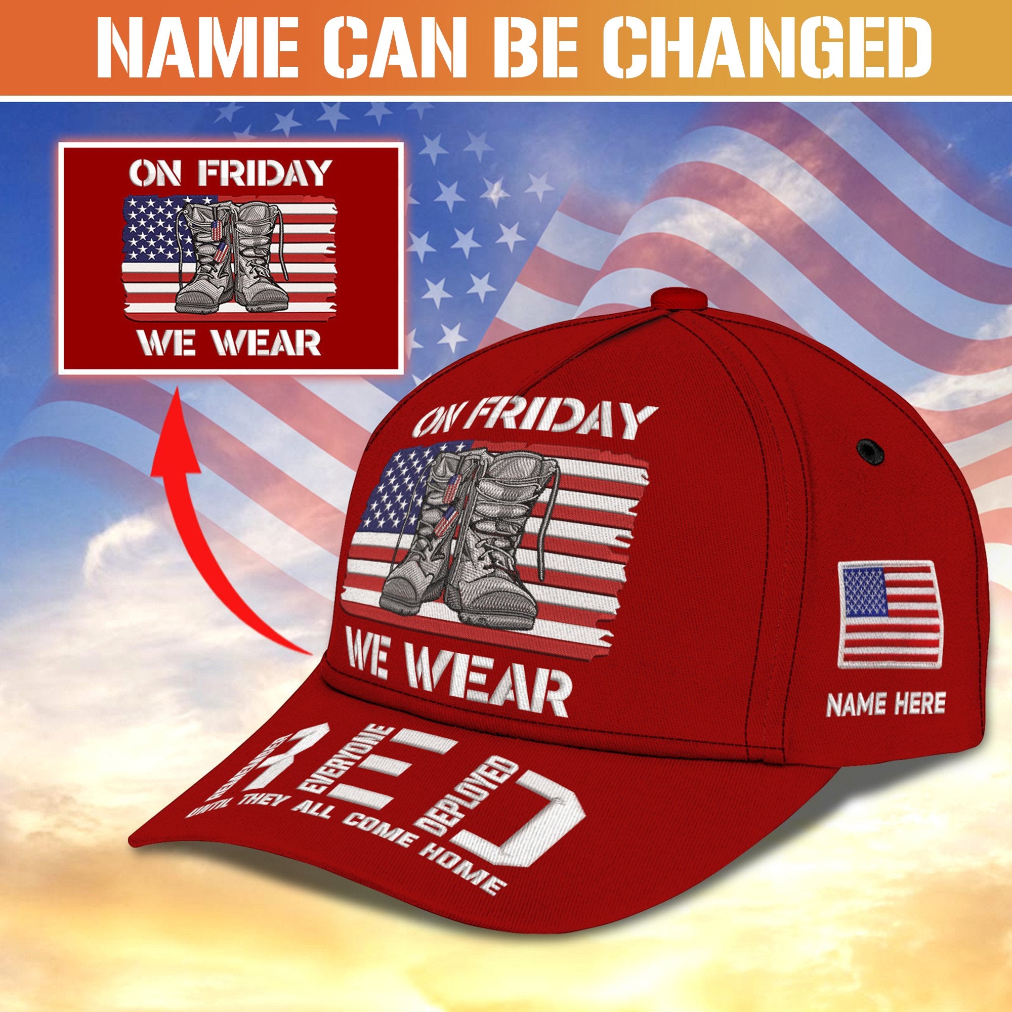 Personalized Classic Cap - On Friday We Wear RED