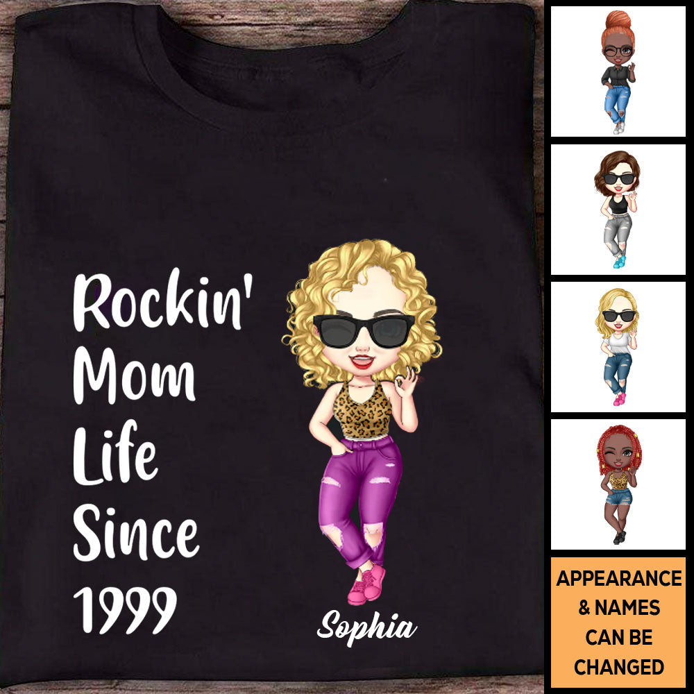 Rockin' The mom life Chibi Funny Personalized Shirt For Mom , Grandma