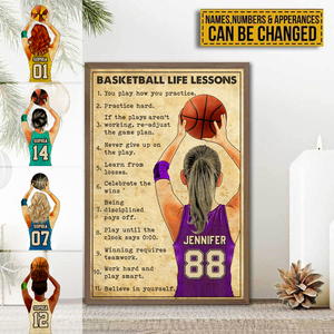 Personalized Basketball Poster, with custom Name, Number, Appearance & Landscape, Vintage Style