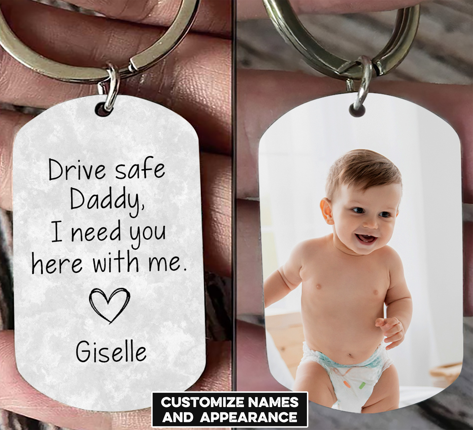 Drive safe customize keychain